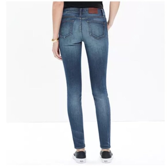 MADEWELL SKINNY SKINNY MID RISE DENIM JEANS SIZE 25 EDMONTON BLUE WASH - Picture 4 of 12